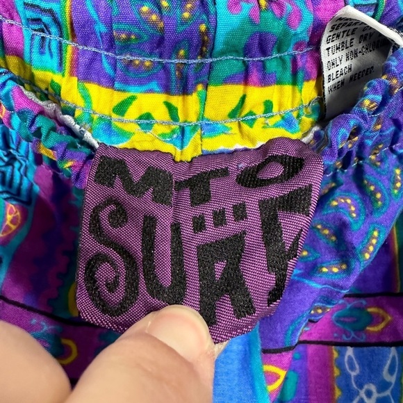 Vintage 80s‎ MTO Surf Long Board Shorts Swim Trunks  Sail Board Wind Sz M Nylon - Picture 3 of 6